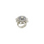 Серебряное трехслойное кольцо в форме объемного цветка 10020539А05